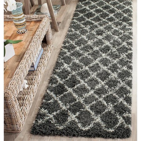 Safavieh 8 ft. 6 in. x 12 ft. SGD-Dallas Shag Rectangle Machine Made Rug - Dark Grey & Ivory SGDS258A-9